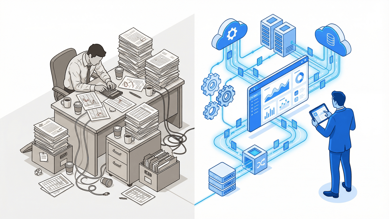 Comparison showing manual scraping versus automated lead extraction workflow