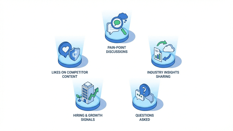 Sales professional analyzing LinkedIn engagement data