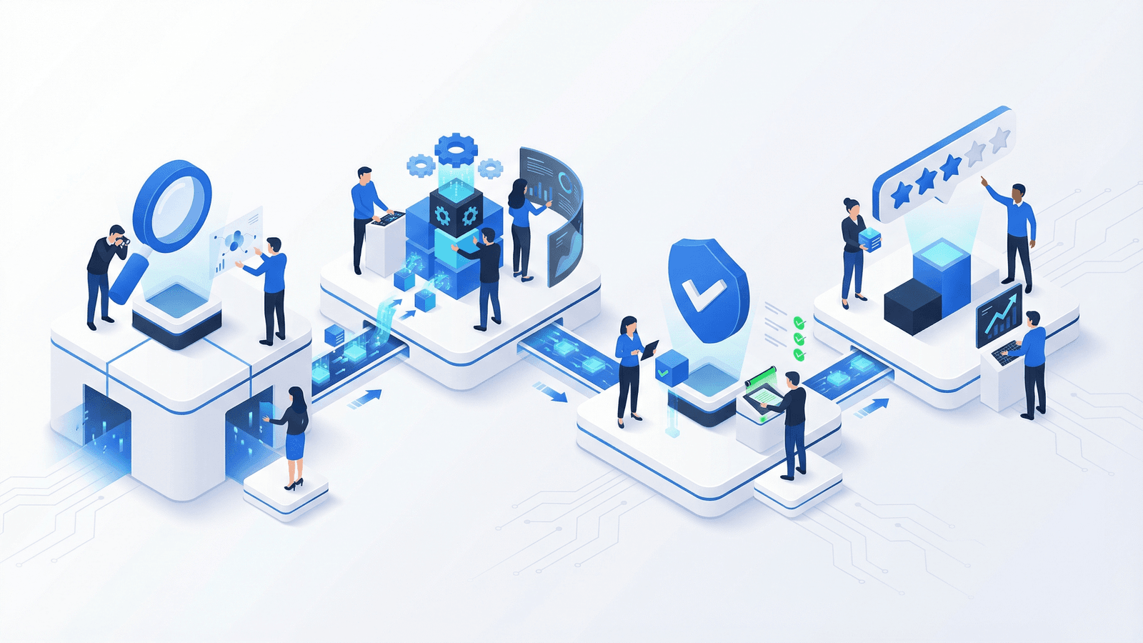 The 4-step prospect list building process: Define ICP, Choose Source, Collect and Verify, Score and Segment
