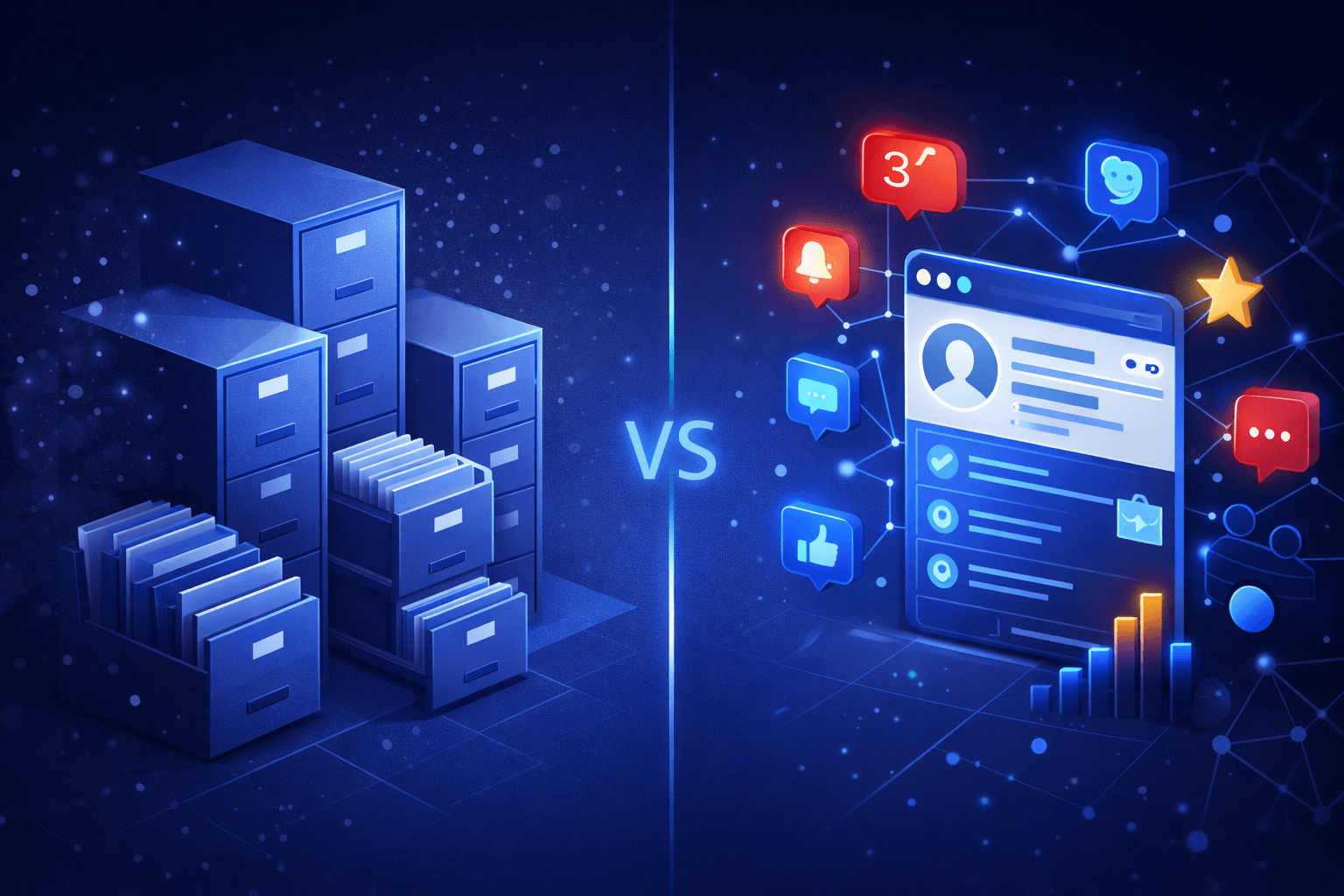 Side-by-side comparison of database-based vs intent-based prospecting approaches